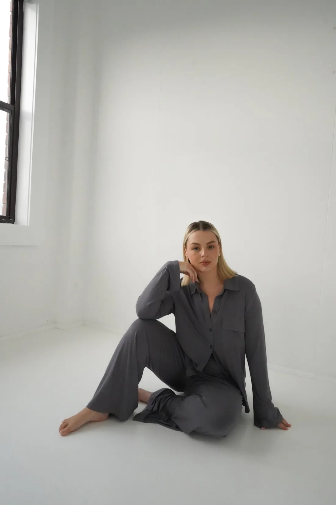 Fayt Tops | Sets | BUTTERY SLEEP TOP L/S GREY