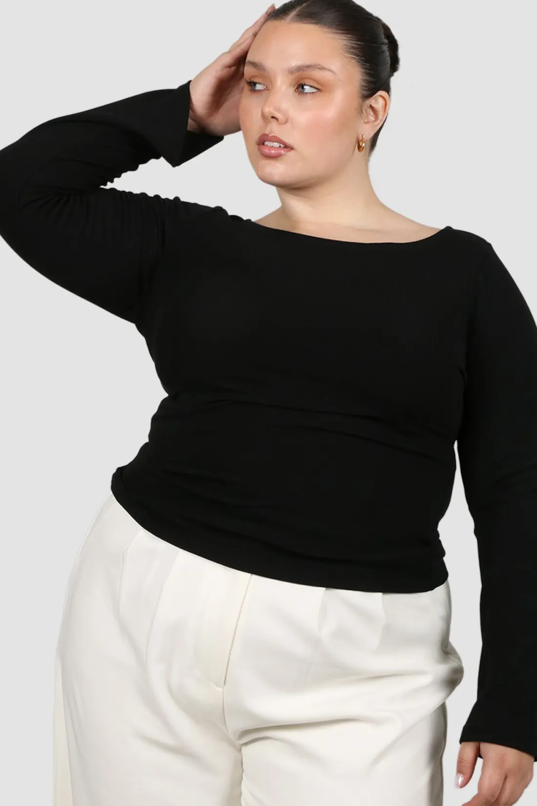 dakota_ribbed_top_black_3.webp Fayt Tops | Jackets, Knits & Coats | DAKOTA RIBBED TOP BLACK