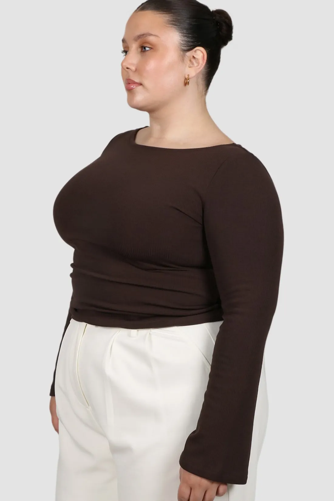 dakota_ribbed_top_espresso_3.webp Fayt Tops | Jackets, Knits & Coats | DAKOTA RIBBED TOP ESPRESSO
