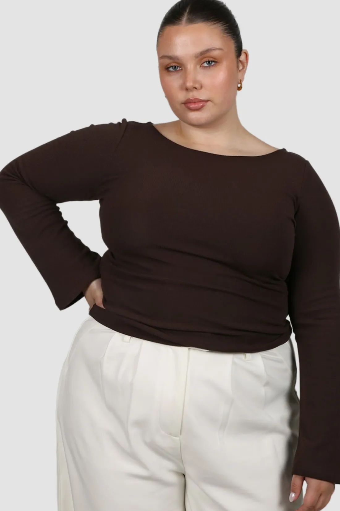 dakota_ribbed_top_espresso_5.webp Fayt Tops | Jackets, Knits & Coats | DAKOTA RIBBED TOP ESPRESSO