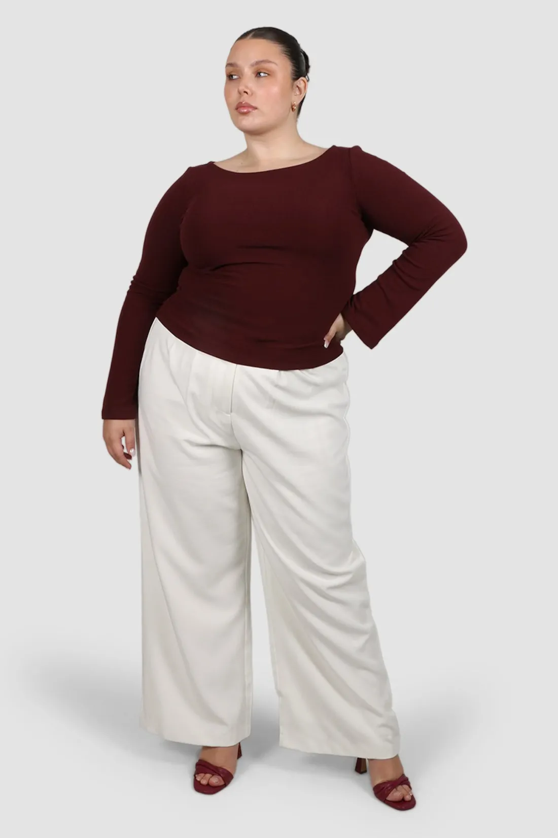 dakota_ribbed_top_wine_2.webp Fayt Tops | Jackets, Knits & Coats | DAKOTA RIBBED TOP WINE