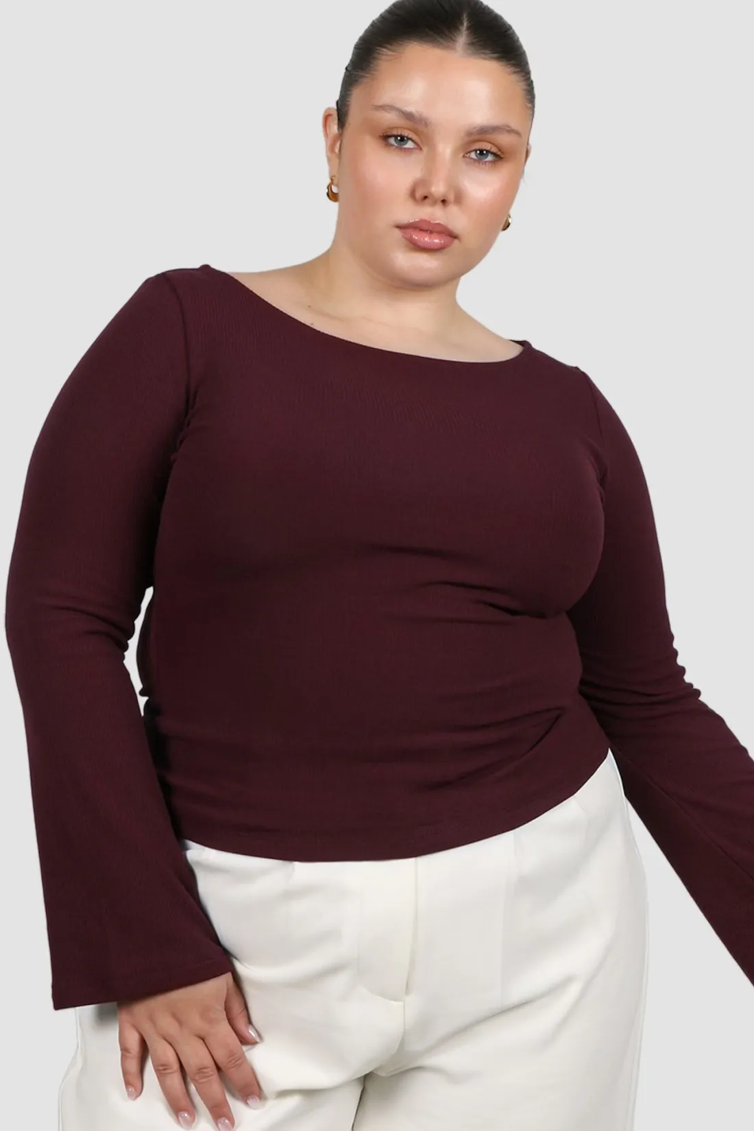 dakota_ribbed_top_wine_3.webp Fayt Tops | Jackets, Knits & Coats | DAKOTA RIBBED TOP WINE