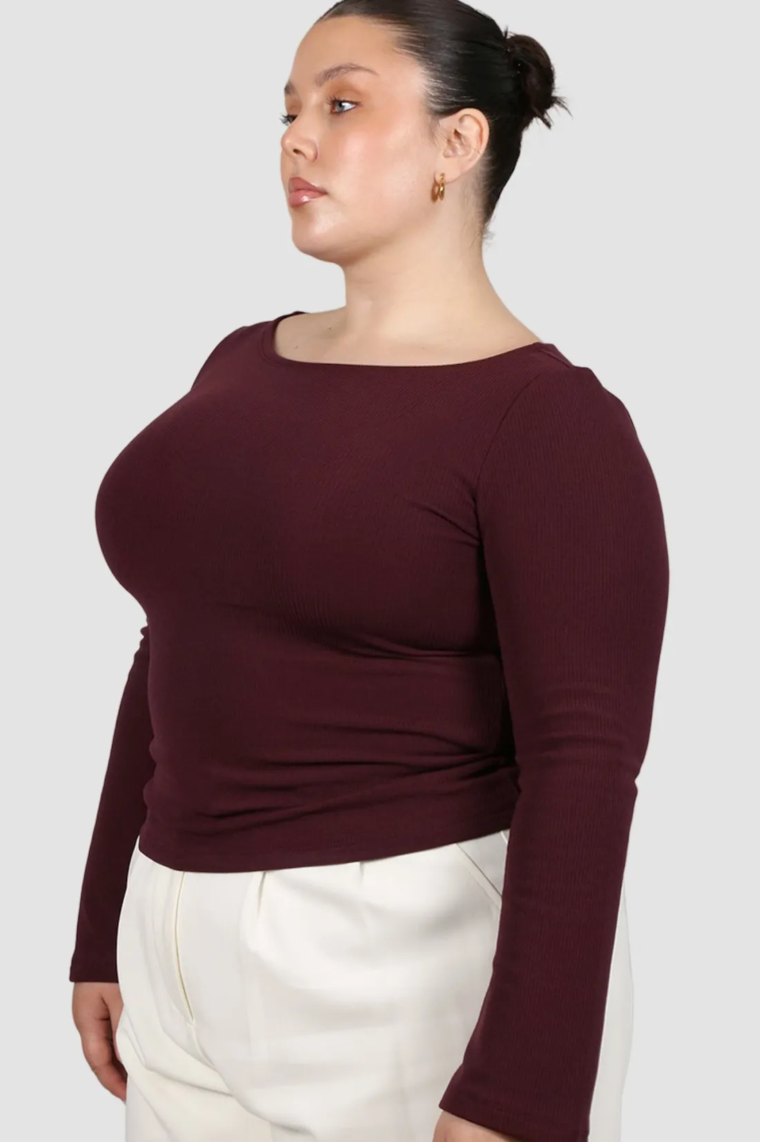 dakota_ribbed_top_wine_5.webp Fayt Tops | Jackets, Knits & Coats | DAKOTA RIBBED TOP WINE