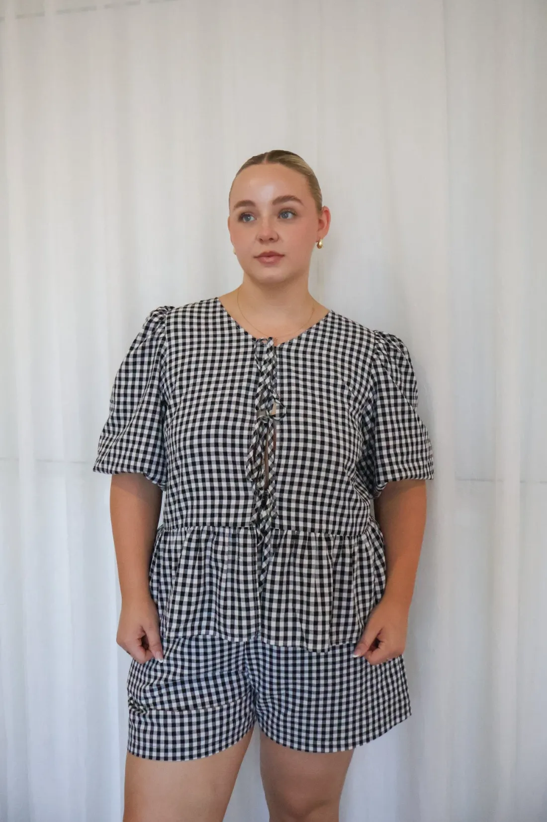 fawn_top_bw_gingham_2.webp Fayt Tops | Sets | FAWN TOP B&W GINGHAM