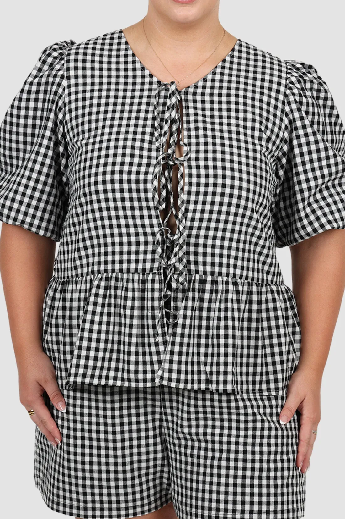 fawn_top_bw_gingham_5.webp Fayt Tops | Sets | FAWN TOP B&W GINGHAM