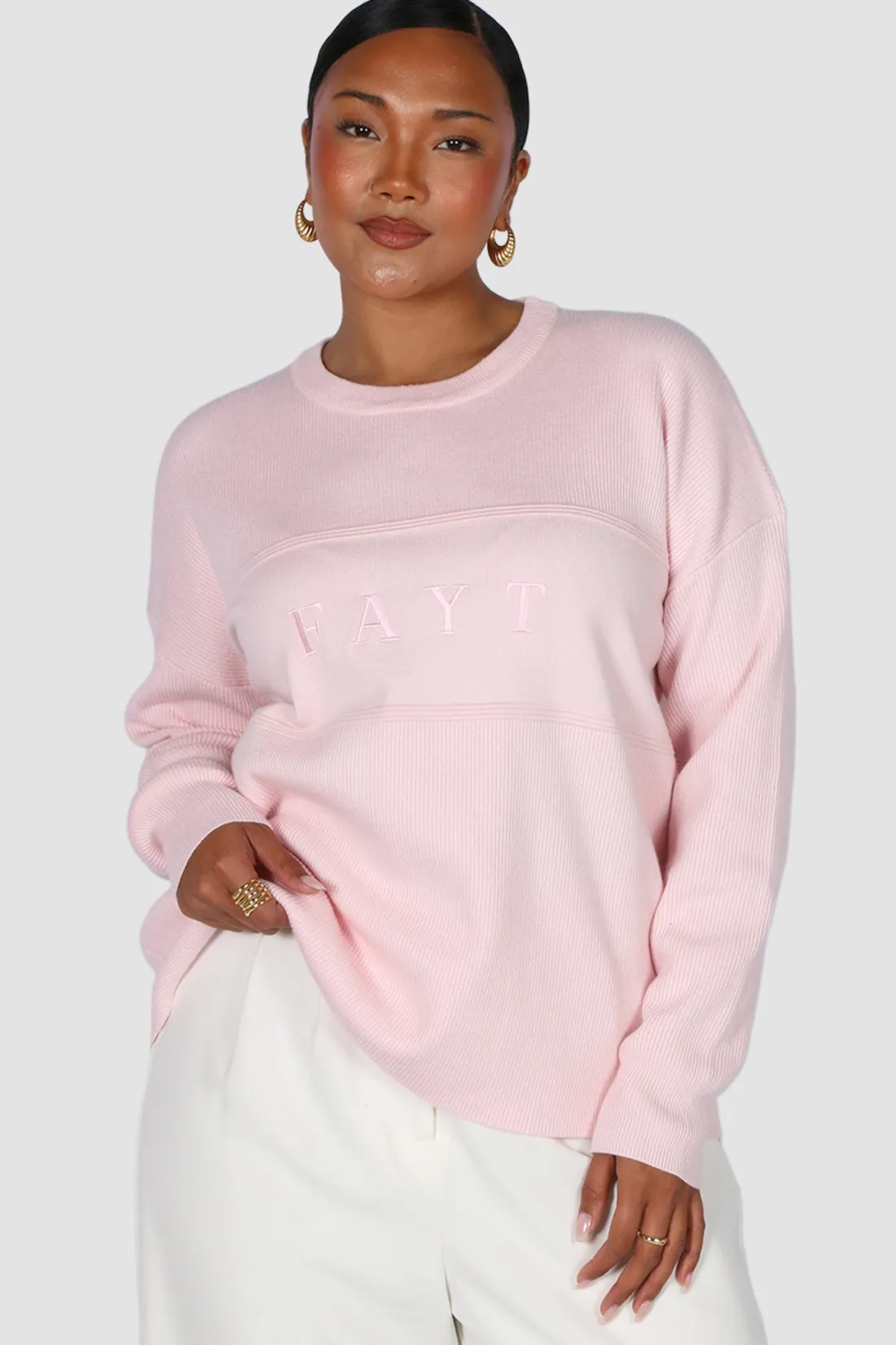 fayt_knit_sweater_pink_7.webp Fayt Tops | Sweaters & Knits | KNIT SWEATER PINK