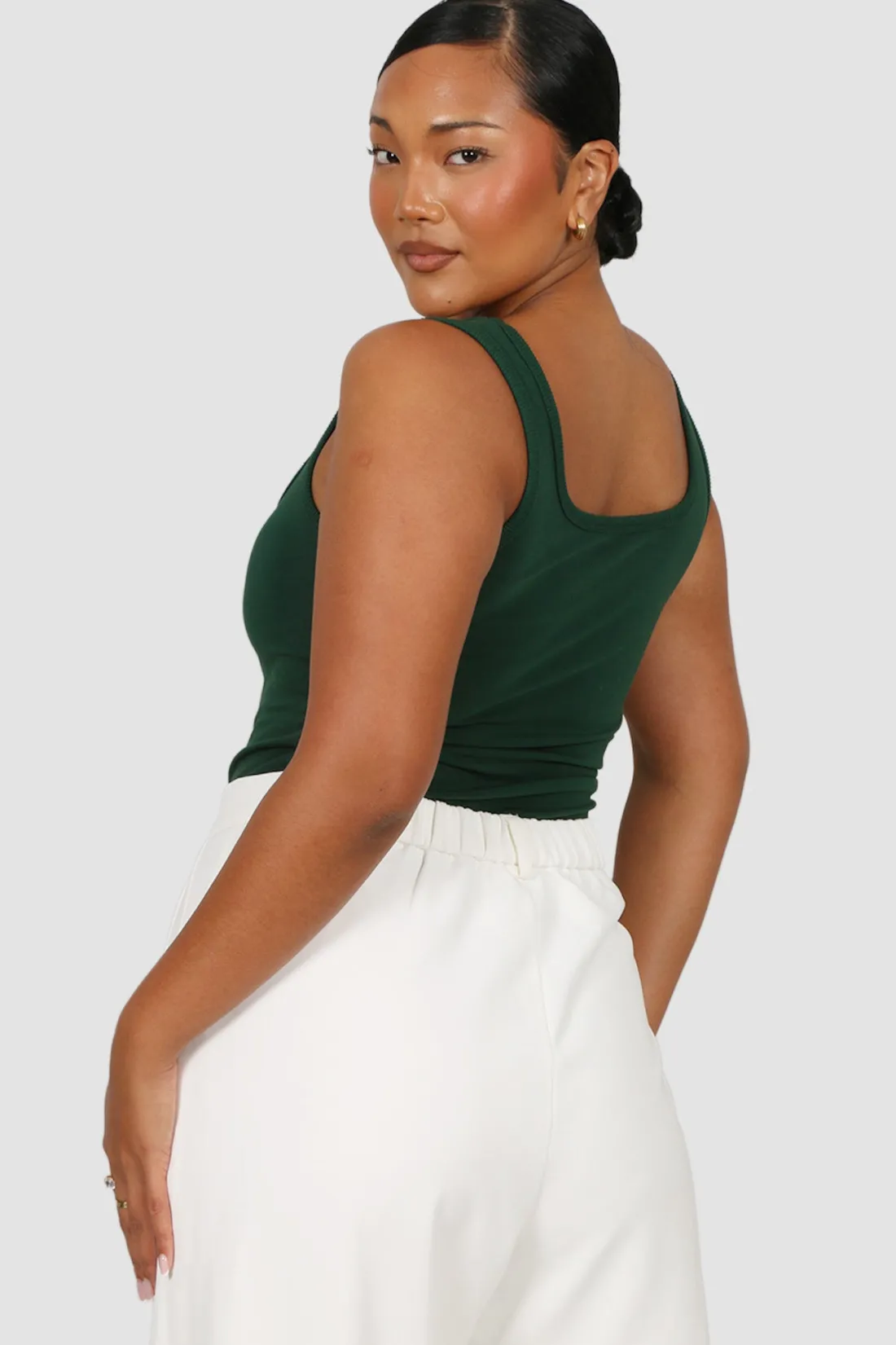 Fayt Tops | LOGO TANK DEEP GREEN