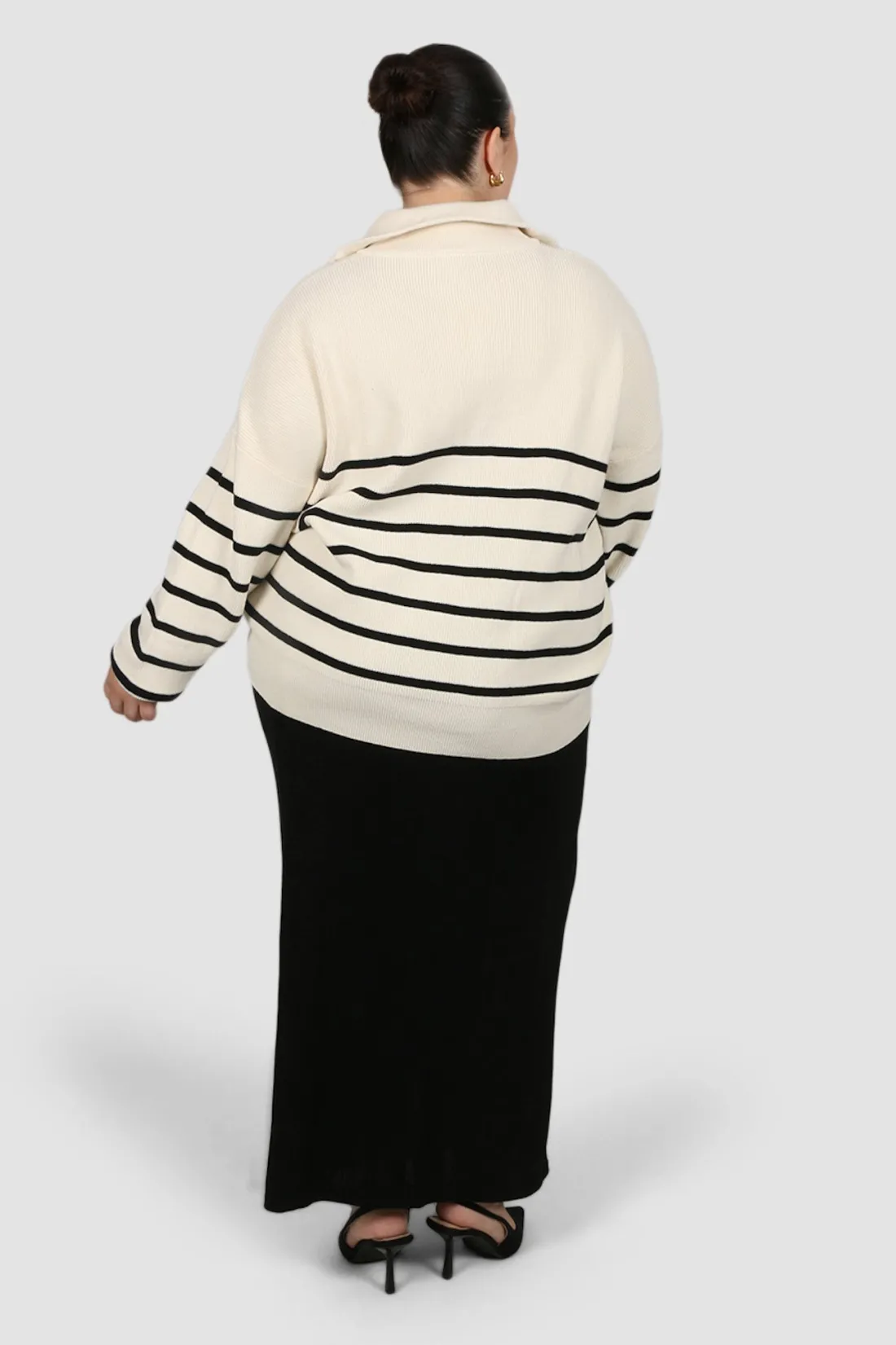 fletcher_zip_knit_cream_stripe_5.webp Fayt Tops | Sweaters & Knits | FLETCHER ZIP KNIT CREAM STRIPE