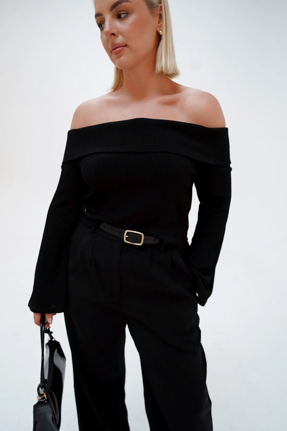 Fayt Tops | LOWEN OFF SHOULDER TOP BLACK