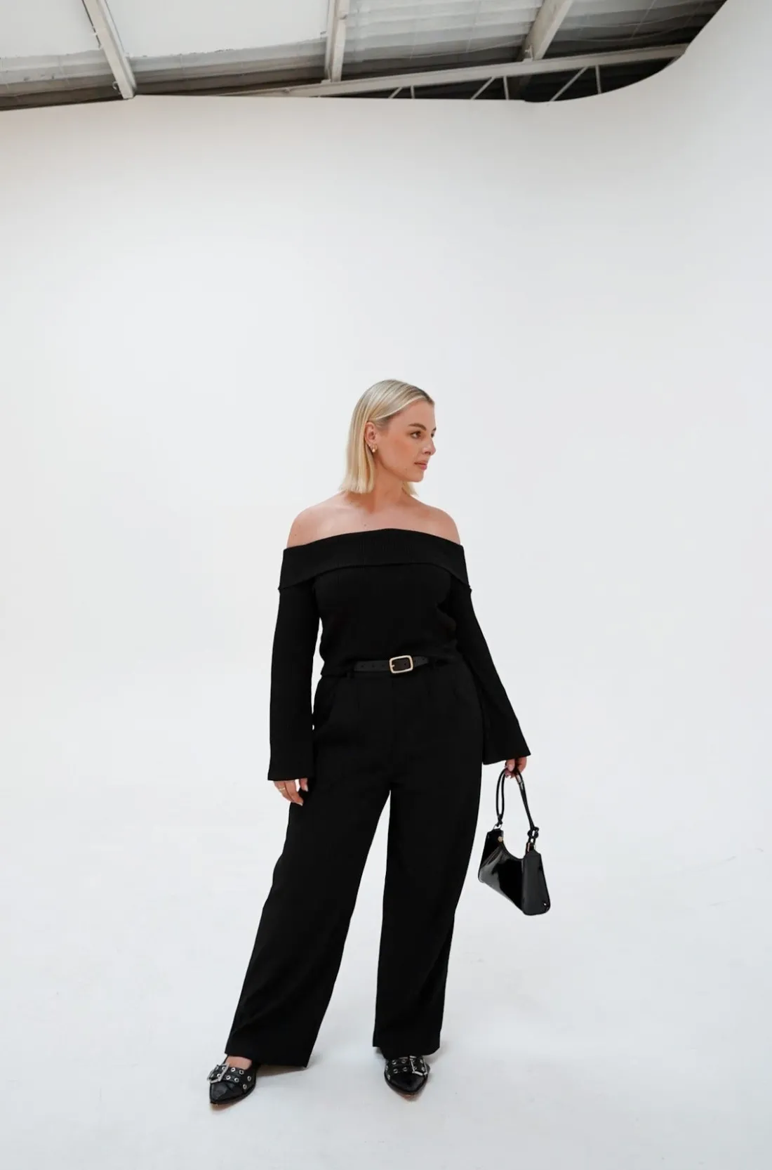lowen_off_shoulder_top_black_3.webp Fayt Tops | LOWEN OFF SHOULDER TOP BLACK