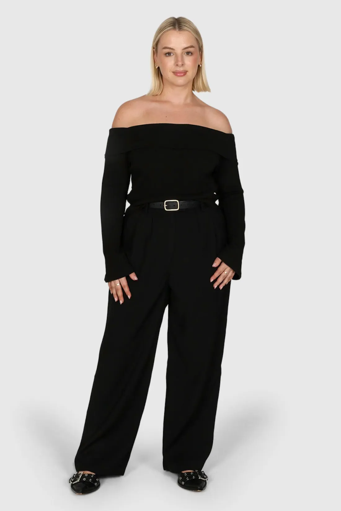 lowen_off_shoulder_top_black_5.webp Fayt Tops | LOWEN OFF SHOULDER TOP BLACK