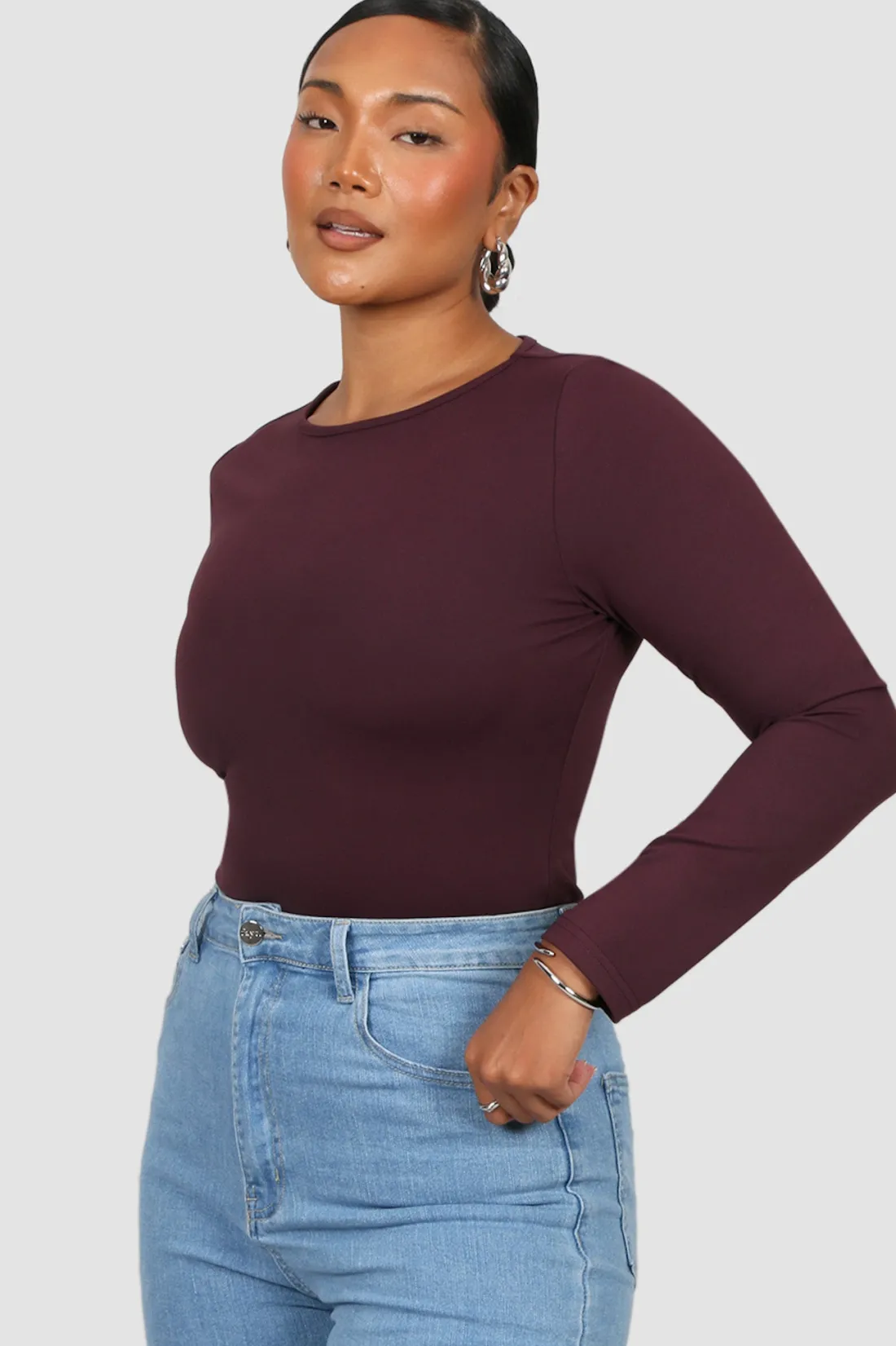 Fayt Tops | L/S BODYSUIT DEEP PLUM