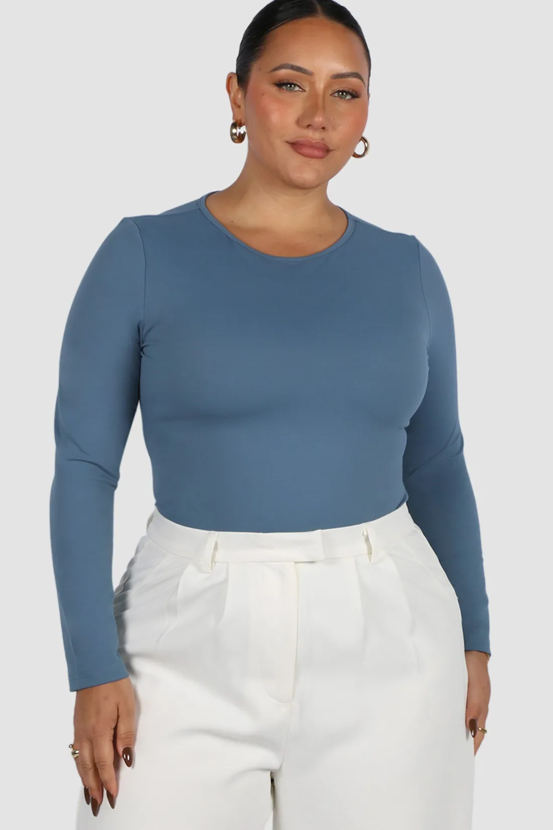 Fayt Tops | L/S BODYSUIT SLATE