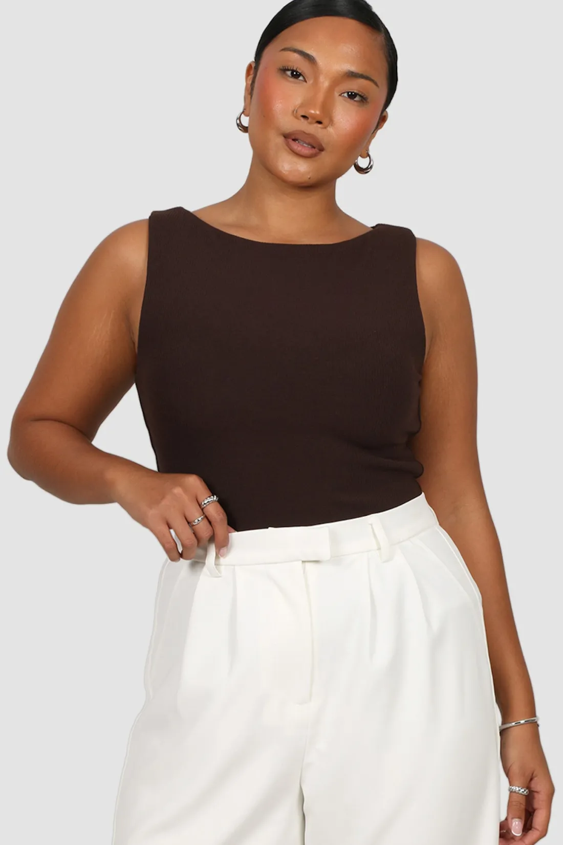 Fayt Tops | NOLA RIBBED TOP ESPRESSO