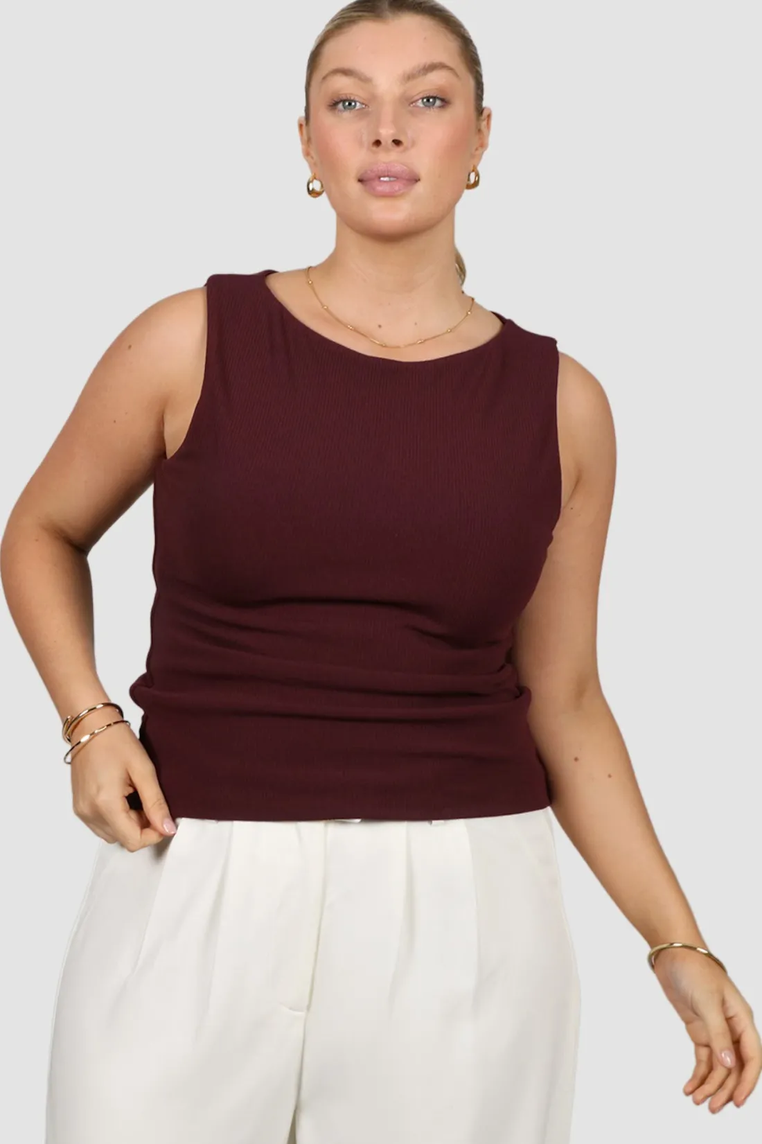 Fayt Tops | NOLA RIBBED TOP WINE