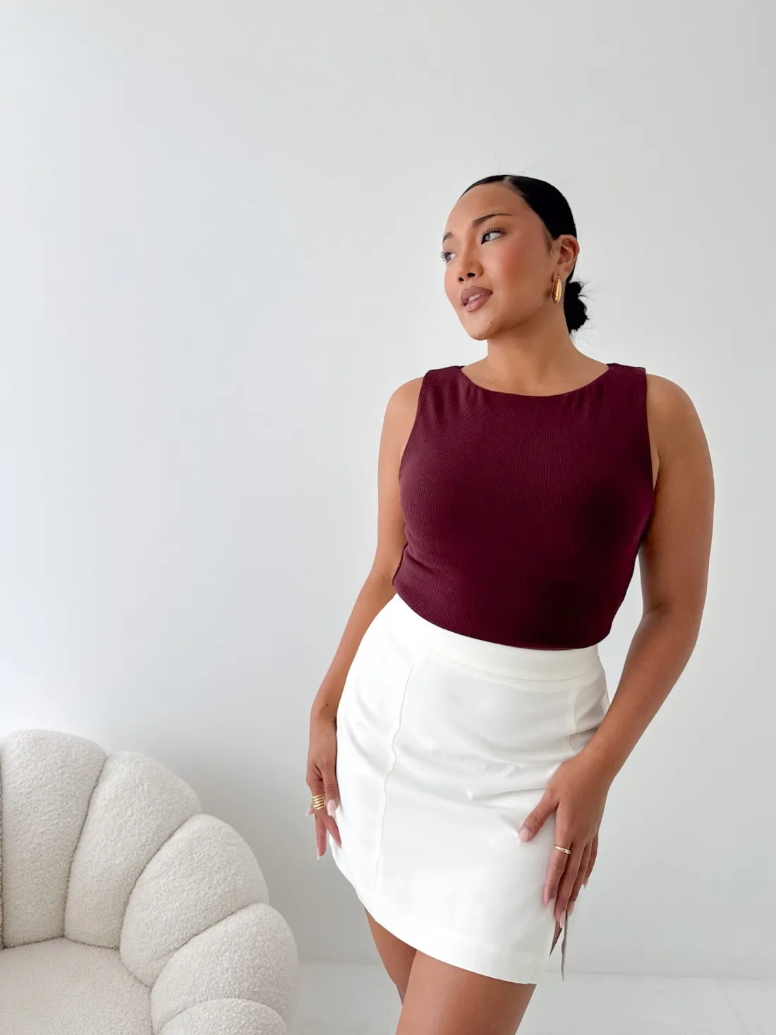 Fayt Tops | NOLA RIBBED TOP WINE