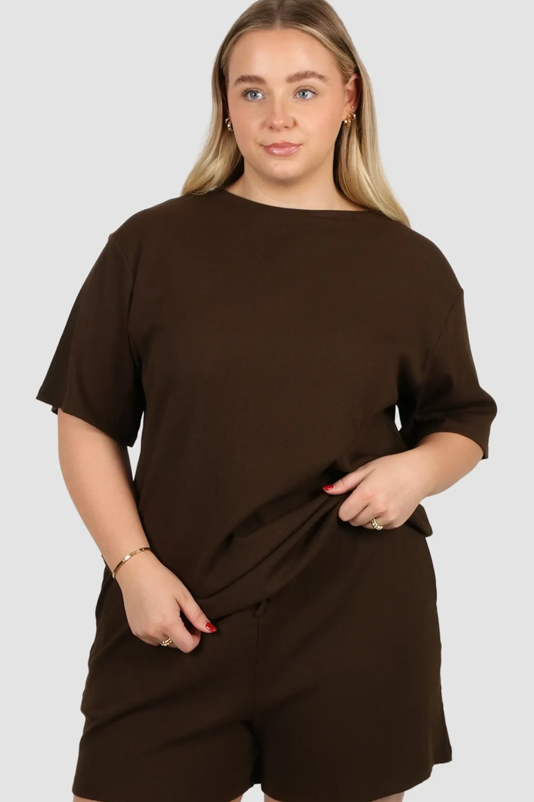 Fayt Tops | Sets | NOLYN RIB TEE ESPRESSO