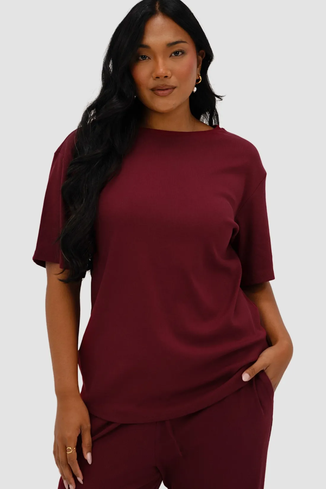Fayt Tops | Sets | NOLYN RIB TEE WINE
