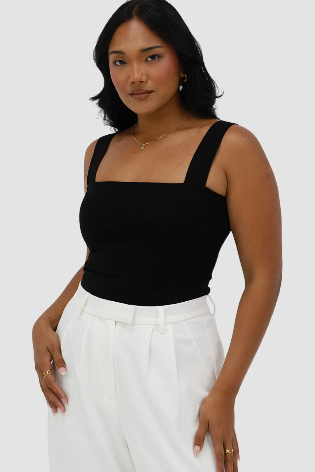 Fayt Tops | QUINN FULL LENGTH TOP BLACK