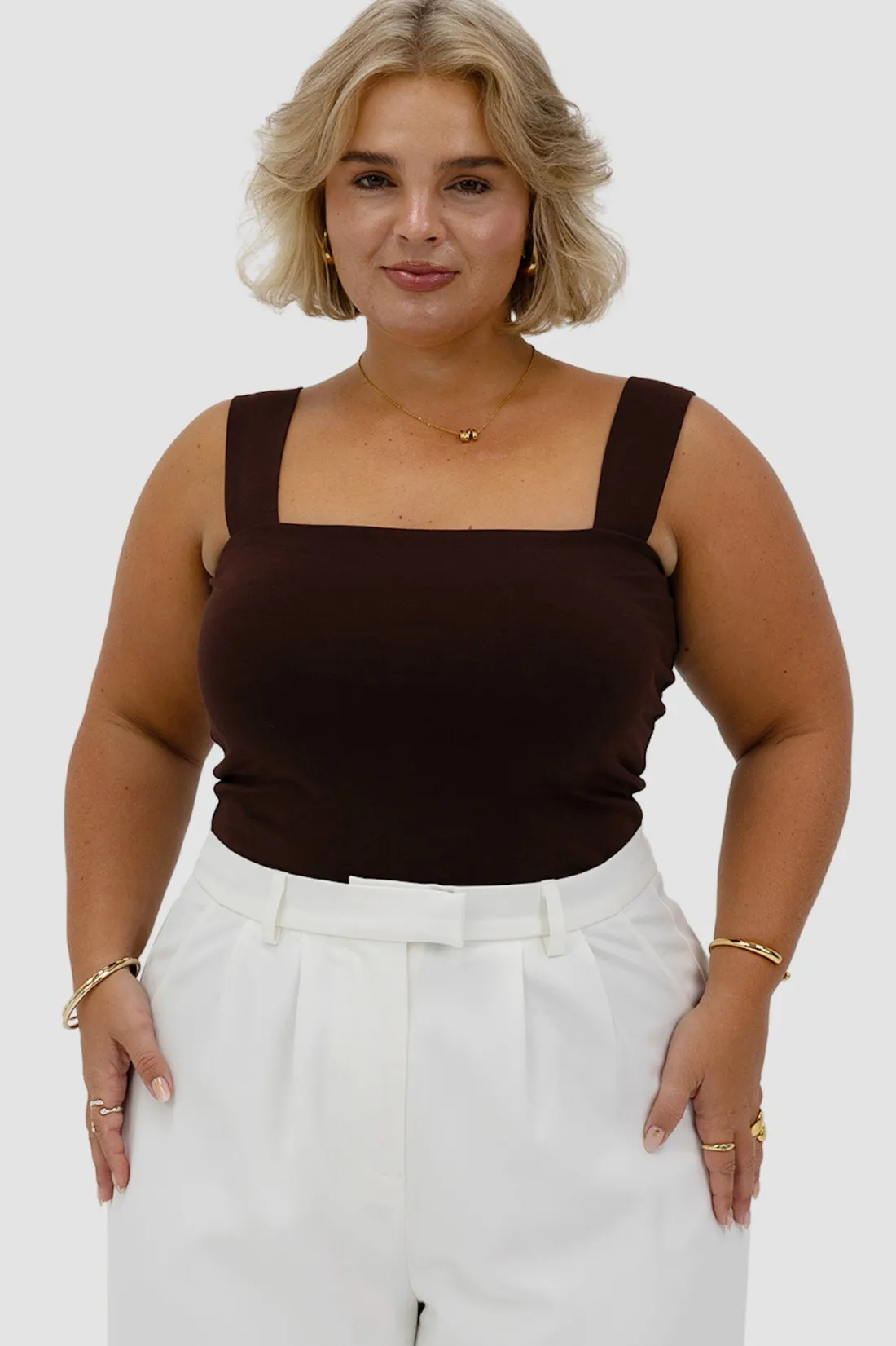 Fayt Tops | QUINN FULL LENGTH TOP CHOCOLATE