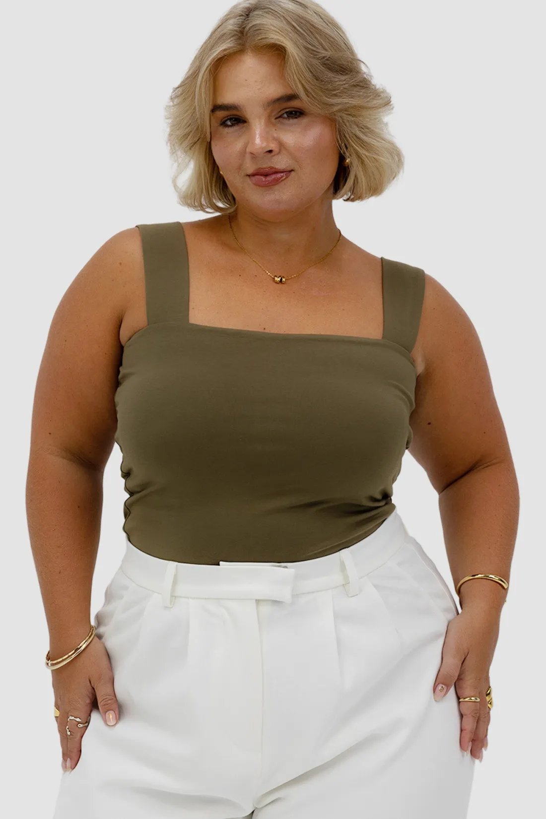 Fayt Tops | QUINN FULL LENGTH TOP OLIVE