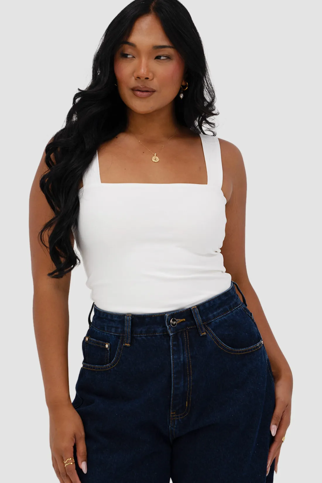 Fayt Tops | QUINN FULL LENGTH TOP WHITE