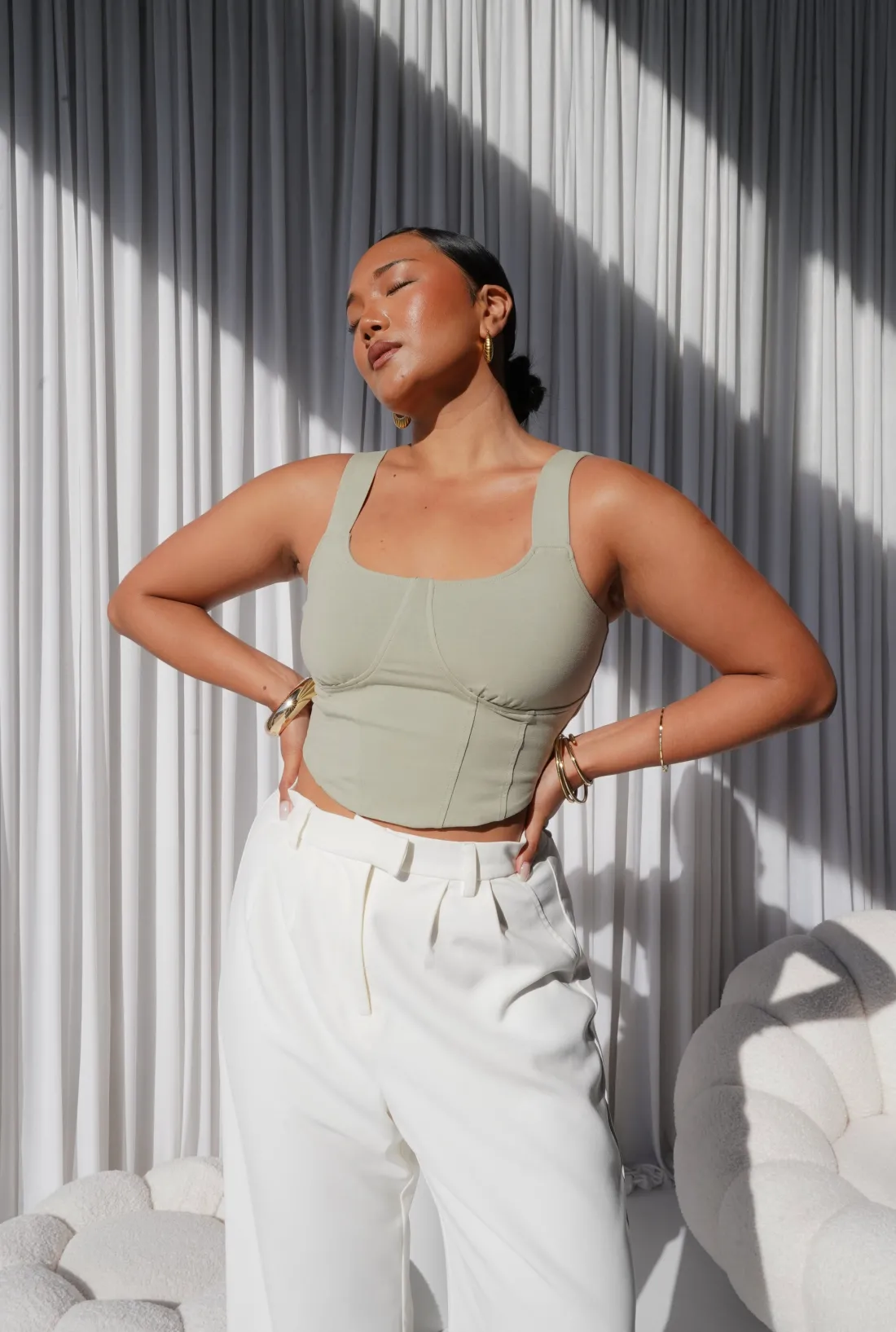 Fayt Tops | RATA DEEP CUP TOP SAGE