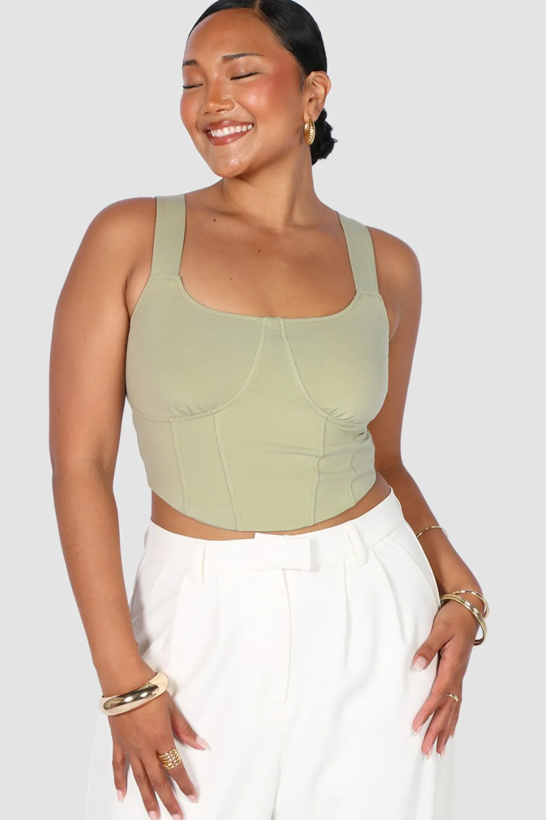 Fayt Tops | RATA DEEP CUP TOP SAGE