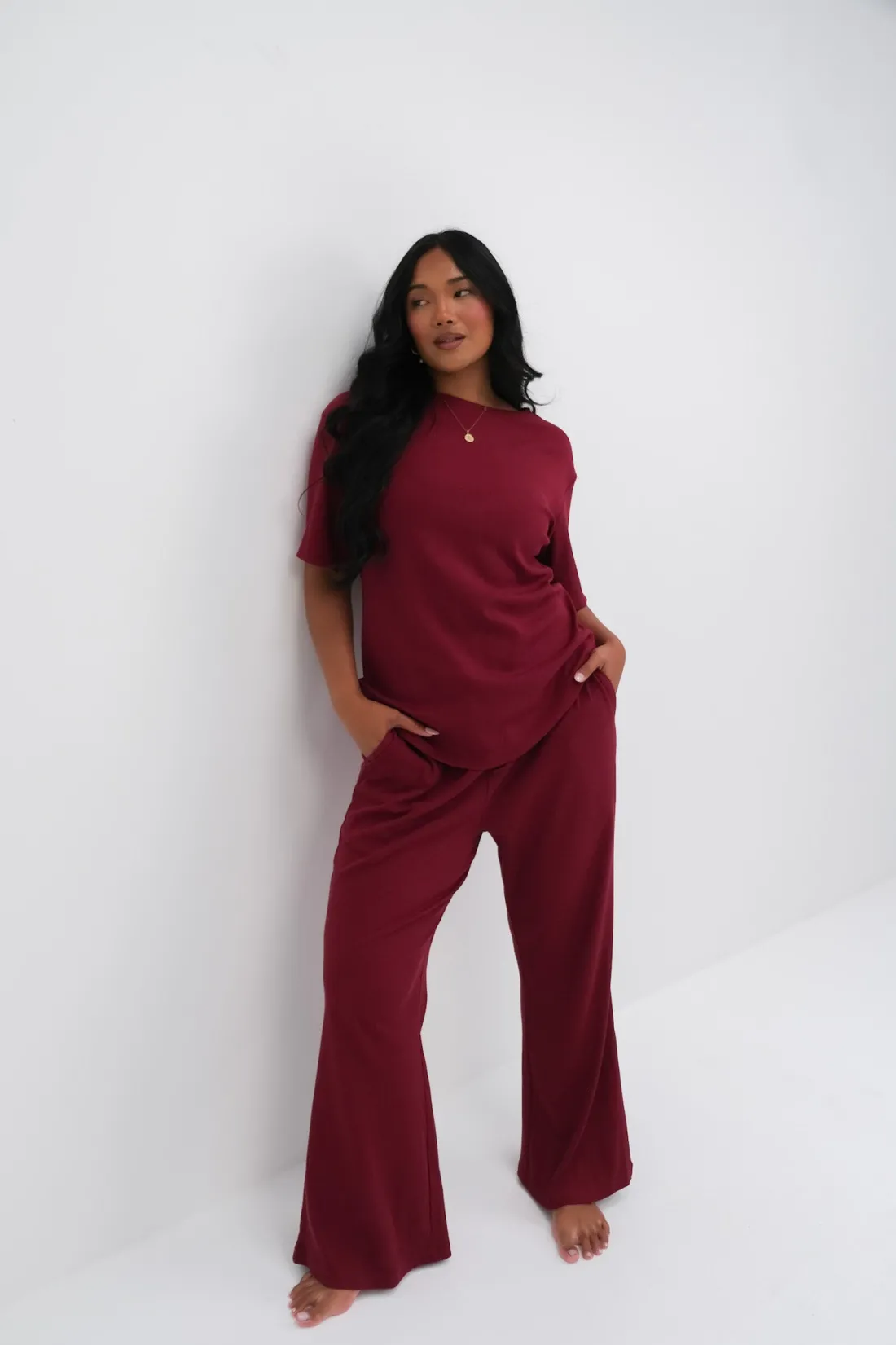 rayln_rib_pants_wine_10.webp Fayt Sets | RAYLN RIB PANTS WINE
