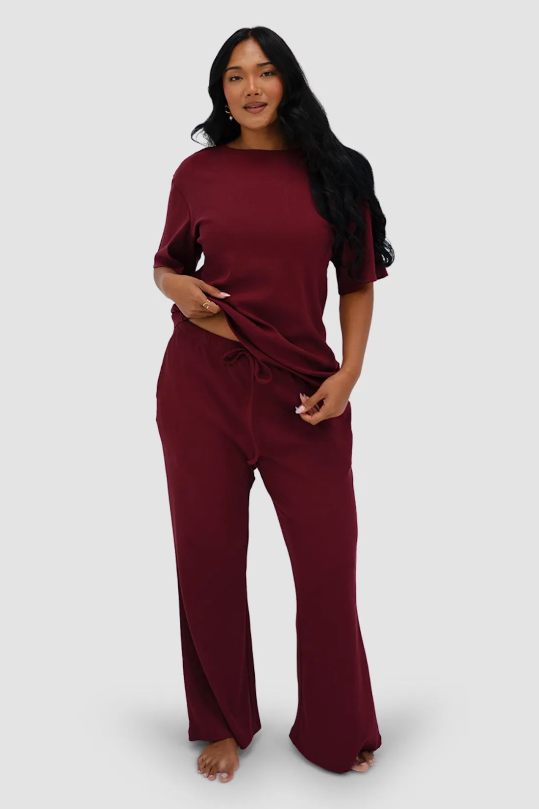 rayln_rib_pants_wine_12.webp Fayt Sets | RAYLN RIB PANTS WINE
