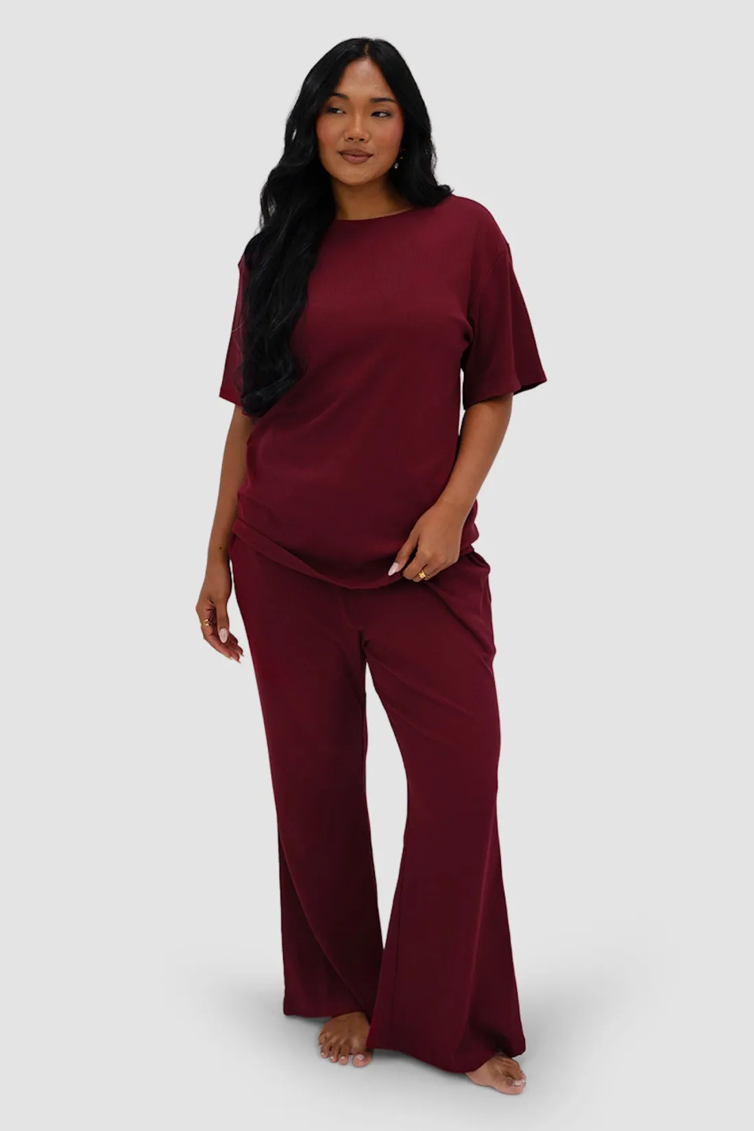 rayln_rib_pants_wine_7.webp Fayt Sets | RAYLN RIB PANTS WINE
