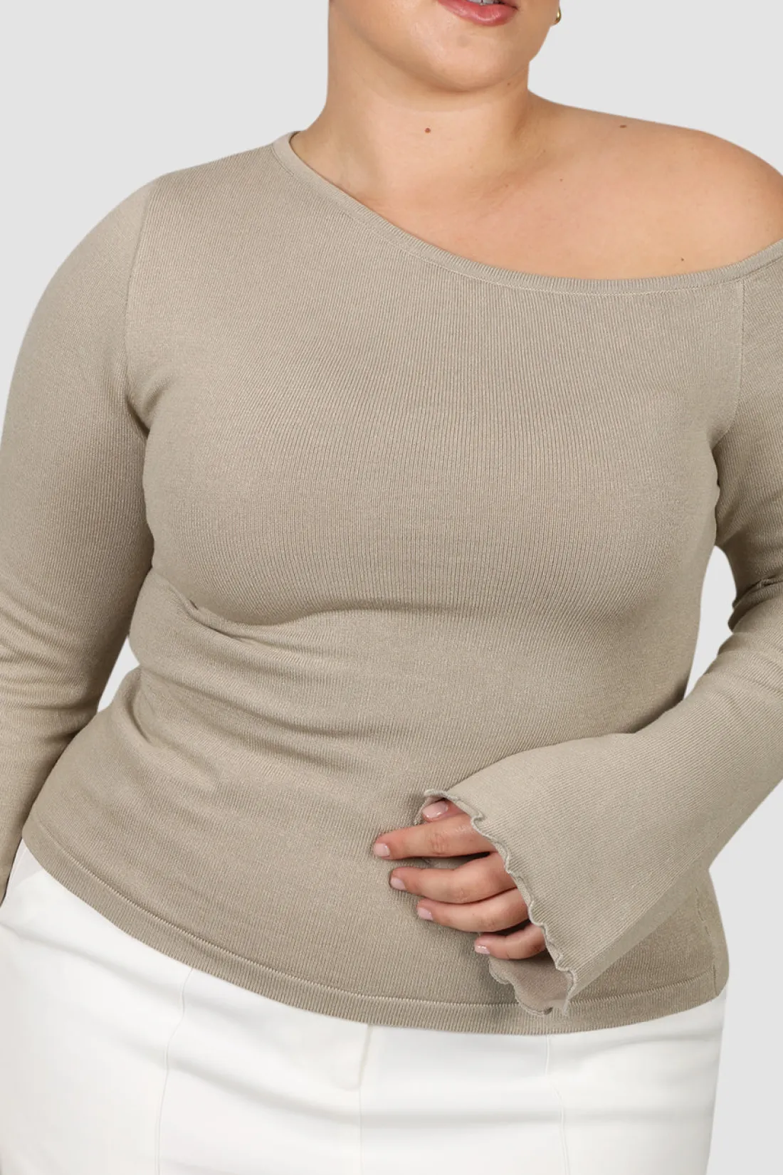 rylie_knit_top_ecru_2.webp Fayt Tops | RYLIE KNIT TOP ECRU