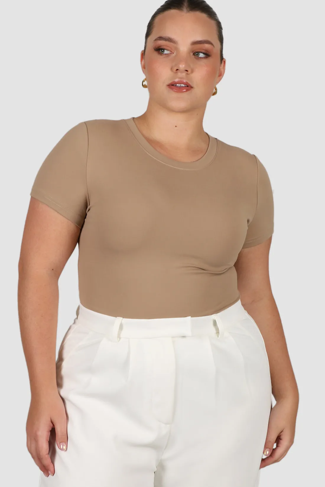 Fayt Tops | S/S BODYSUIT COFFEE