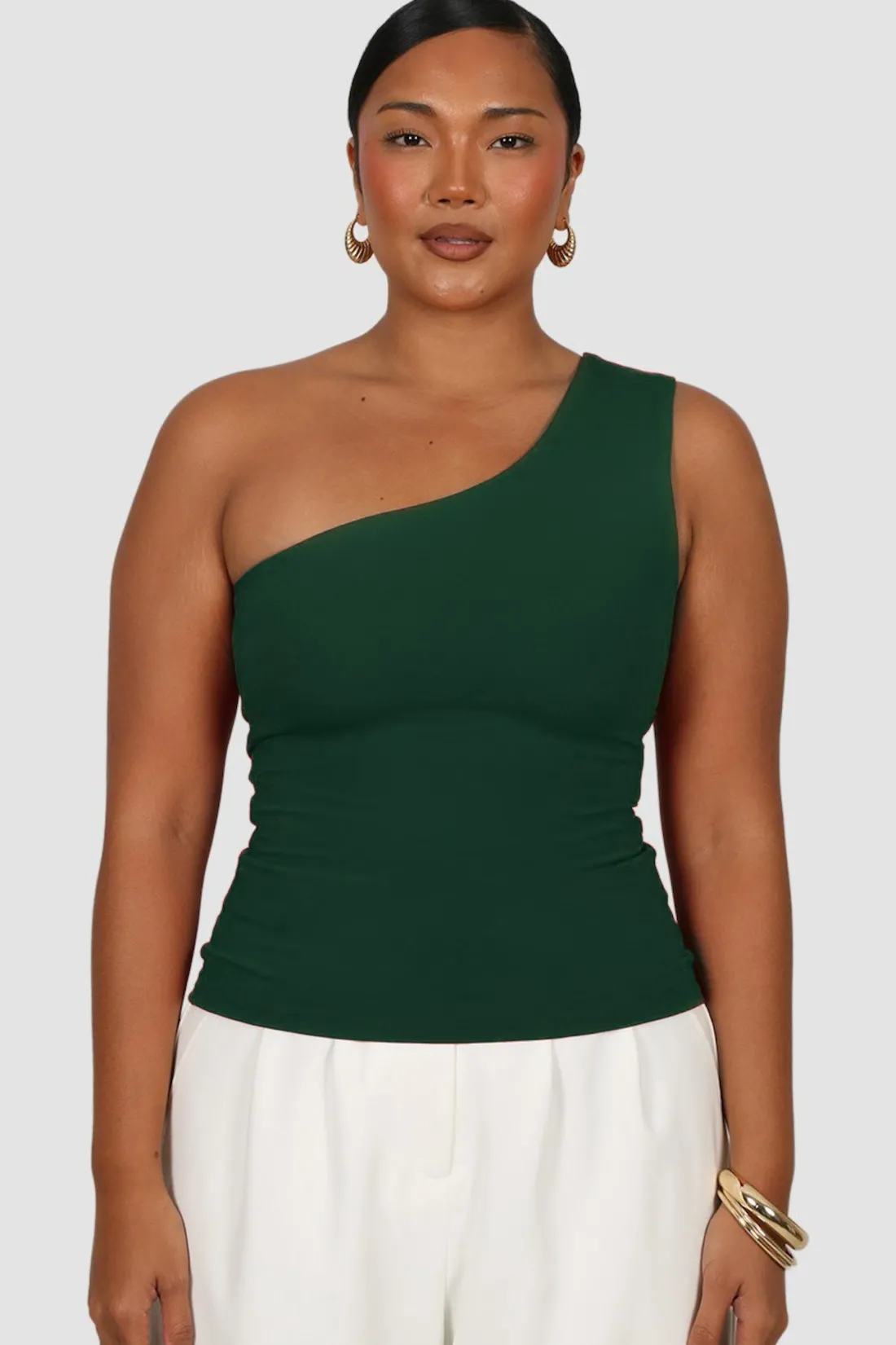 sullivan_one_shoulder_top_deep_green_2.webp Fayt Tops | SULLIVAN ONE SHOULDER TOP DEEP GREEN